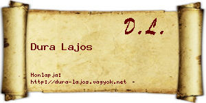 Dura Lajos névjegykártya
